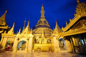 Sule Pagoda - like many it's lit up at night.